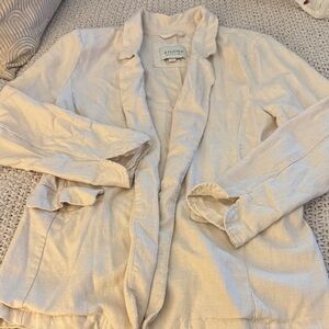 Stoosh Women's Cream linen blend Blazer